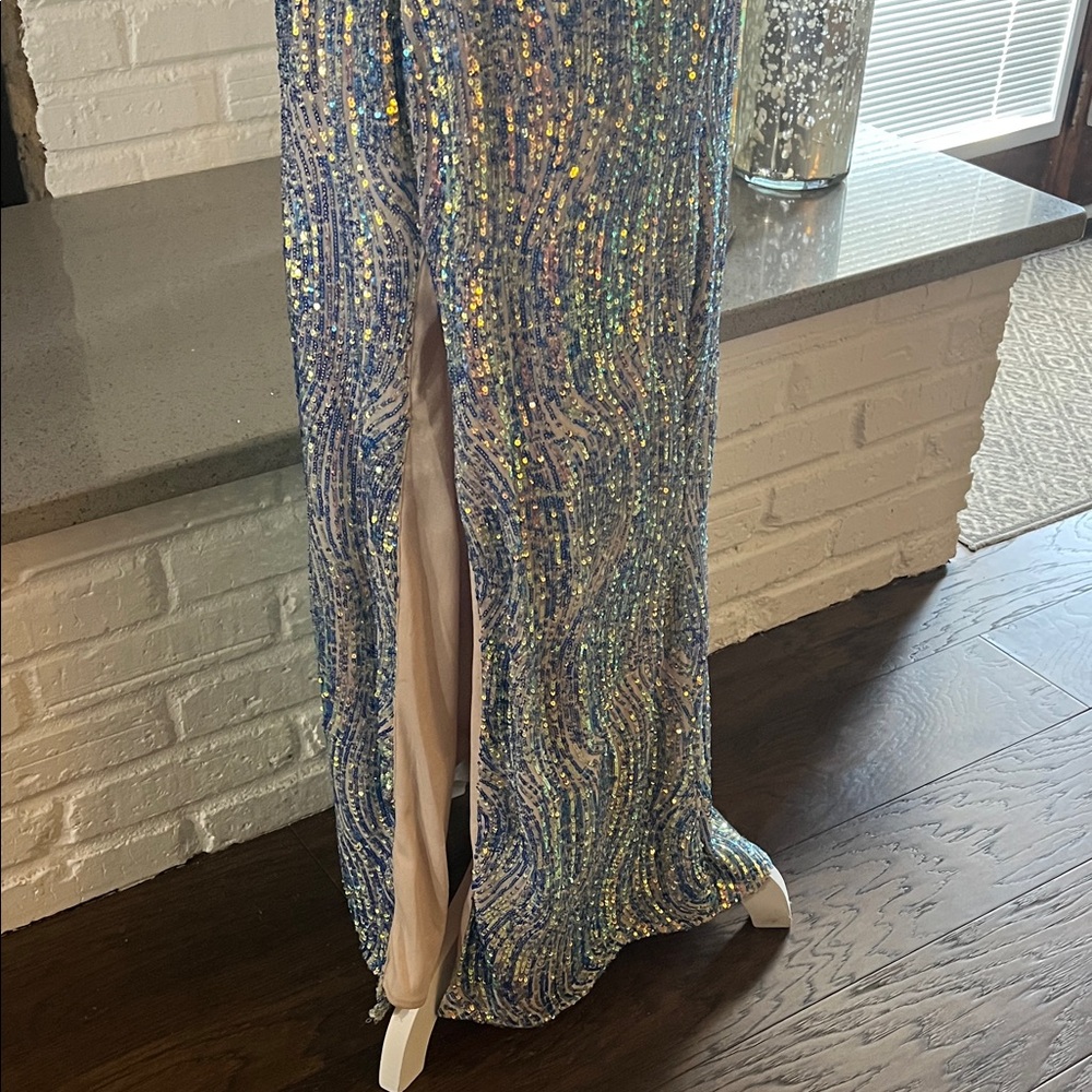 Night Way Collections Iridescent Sequin Maxi Dress - Picture 7 of 9